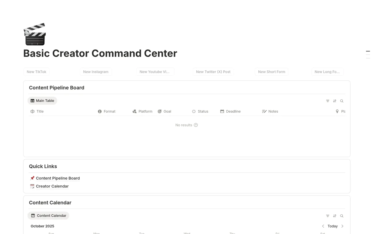 Basic Creator Command Center preview