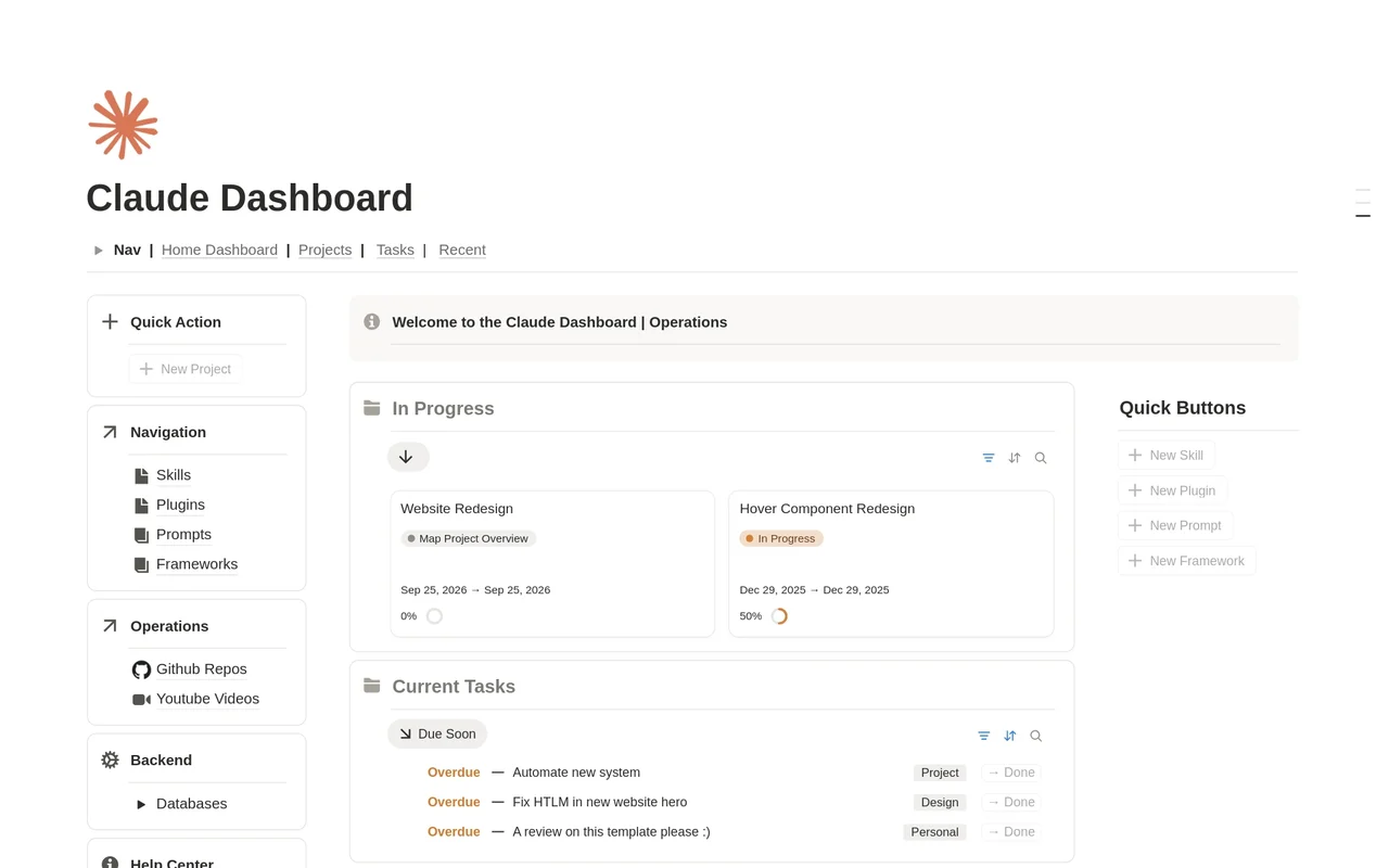 Claude Dashboard - (vibe coding) preview