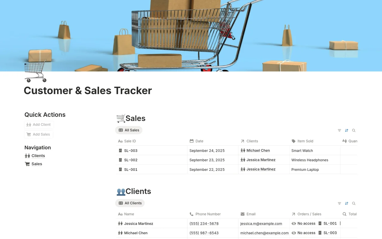 Customer & Sales Tracker preview