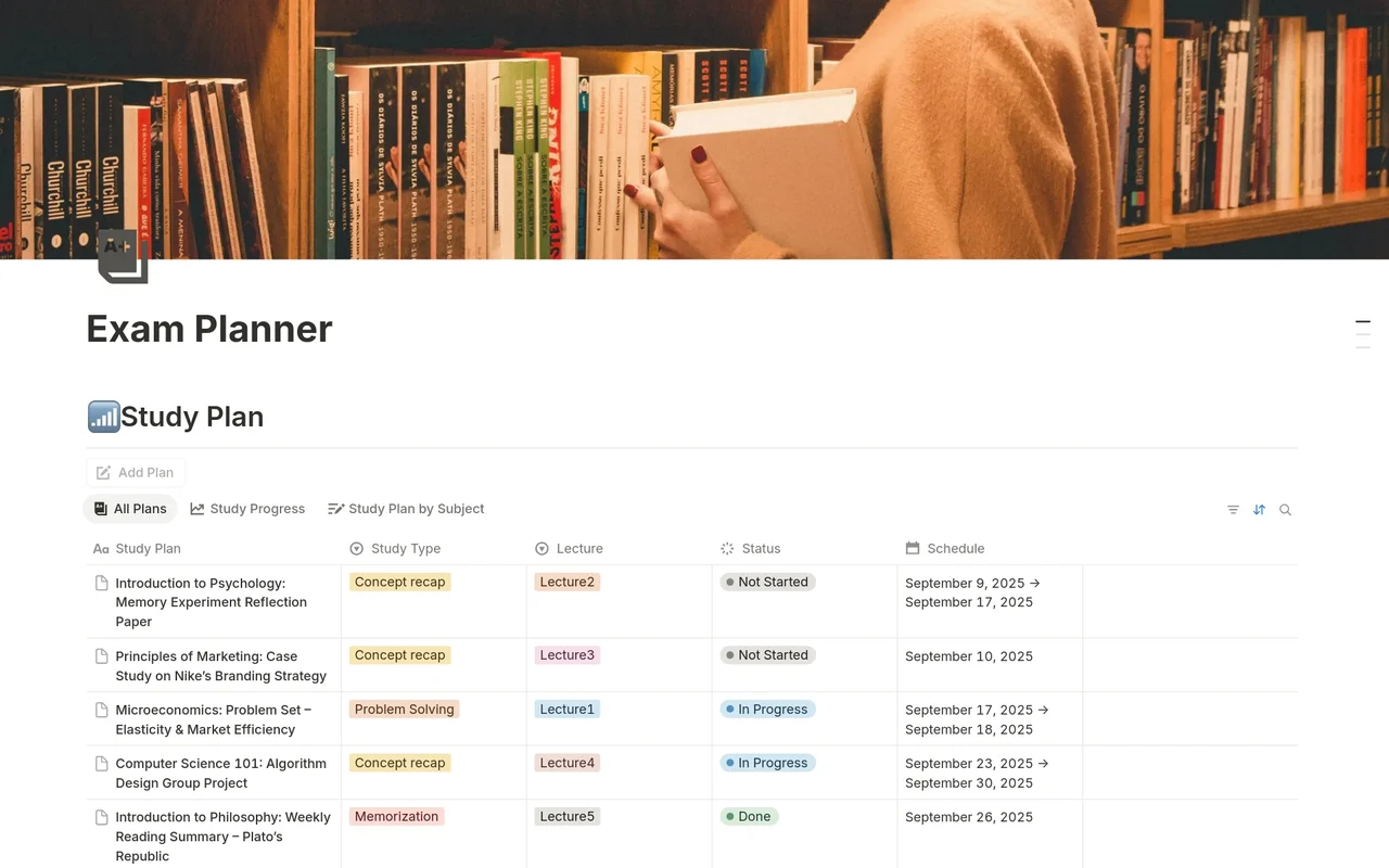 Exam Planner preview