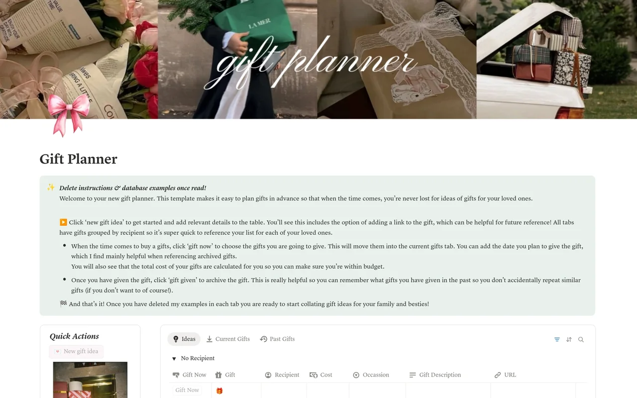 Gift Planner preview