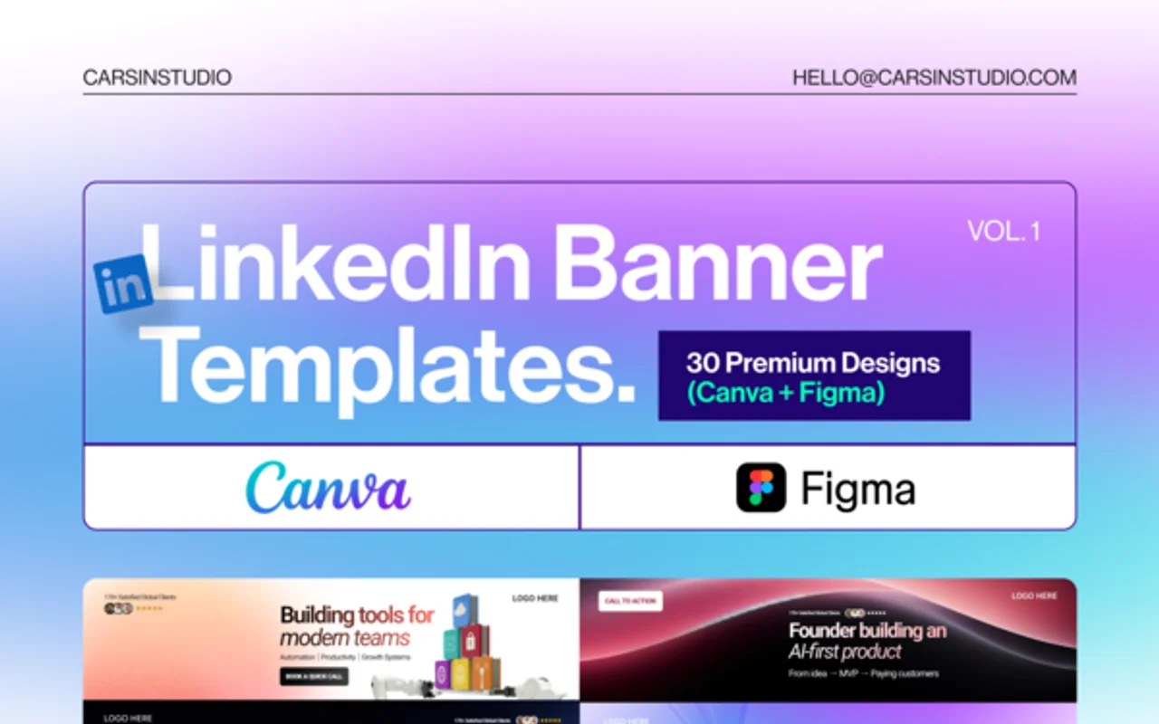LinkedIn Profile Premium Banners Templates (Figma + Canva) - Vol 1 preview
