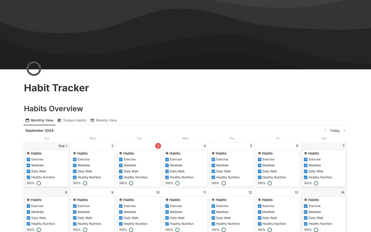 The Ultimate Habit Tracker with Progress Chart preview