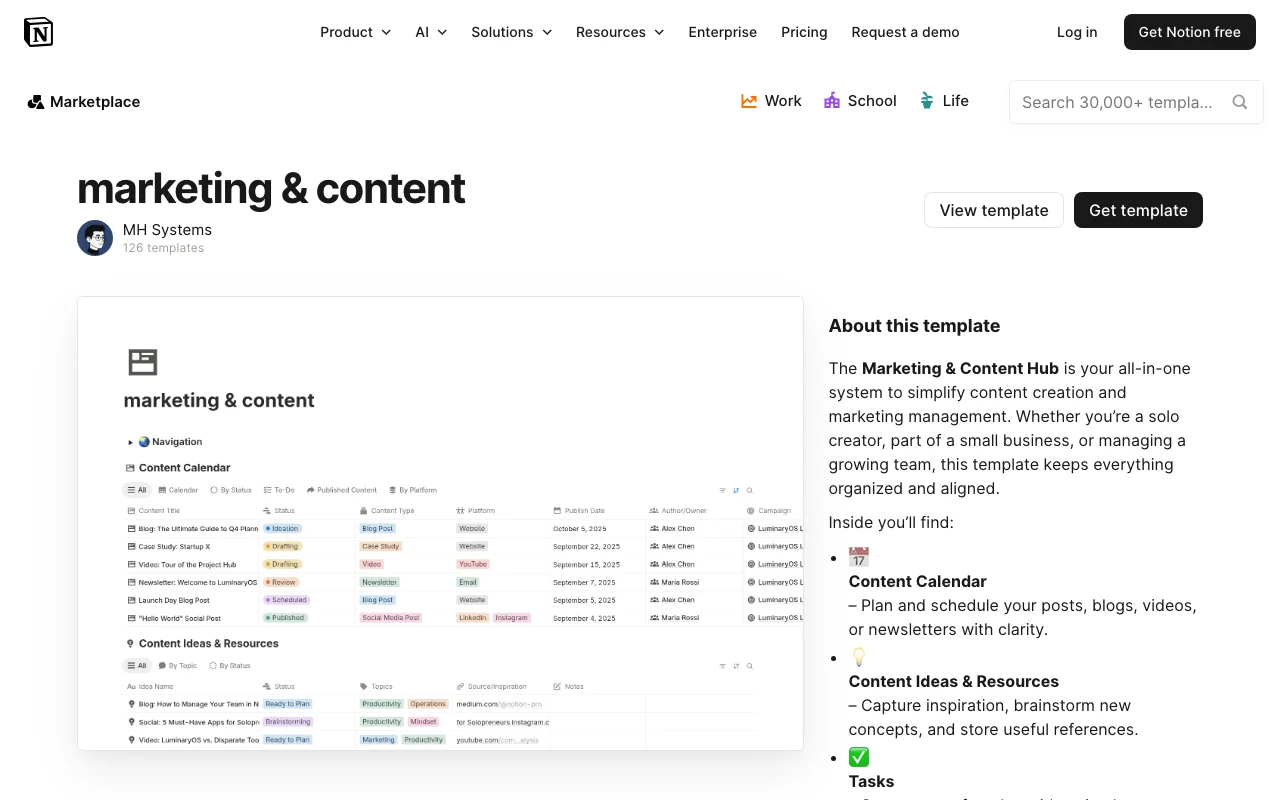 marketing & content preview