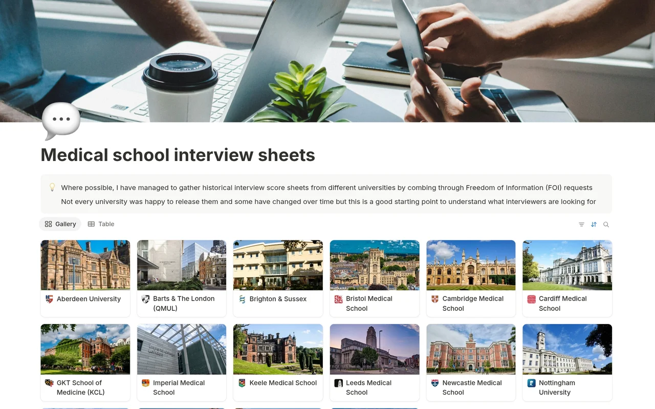 Medical School Interview Sheets preview