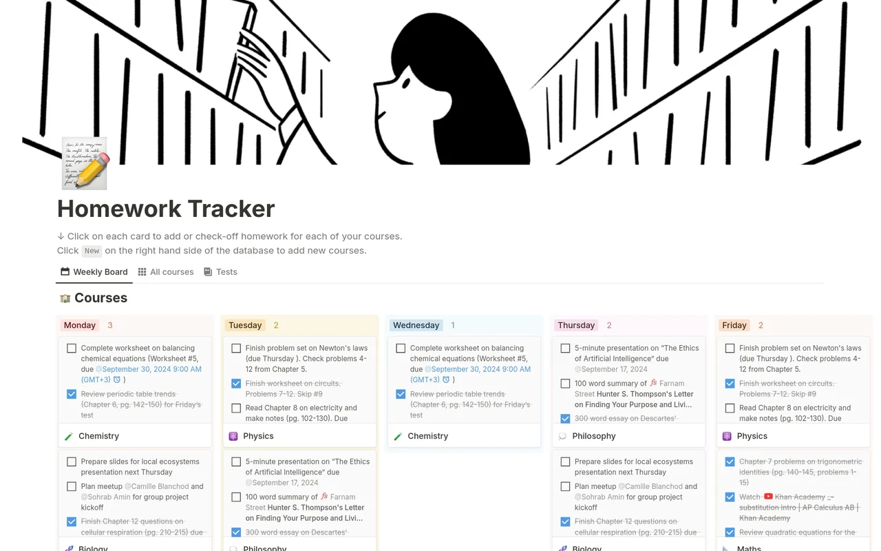 Homework Tracker preview