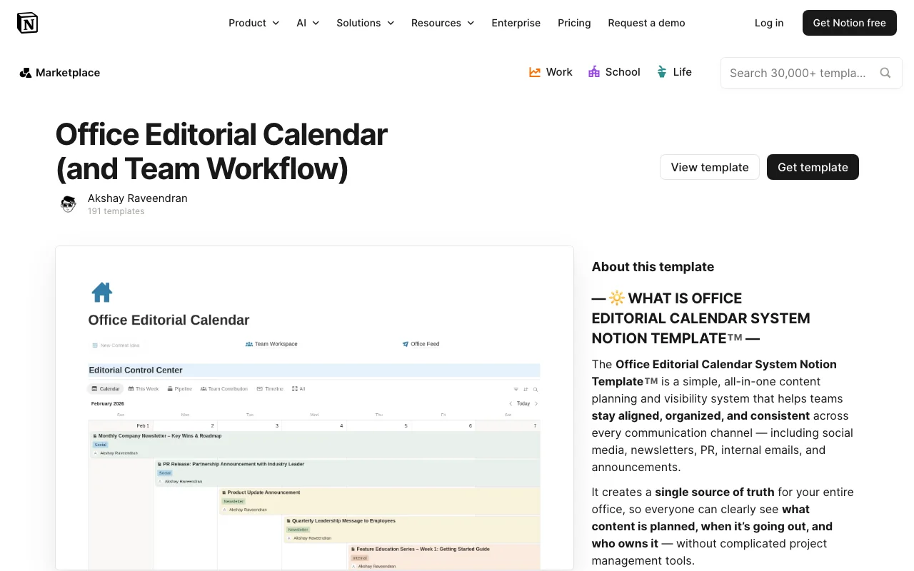 Office Editorial Calendar (and Team Workflow) preview