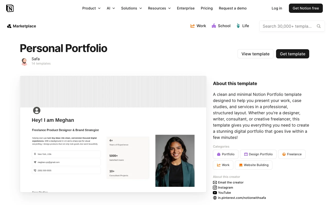 Personal Portfolio preview