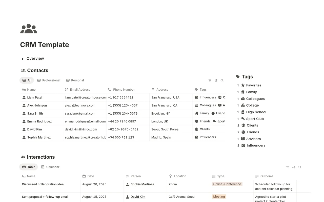 Personal CRM preview