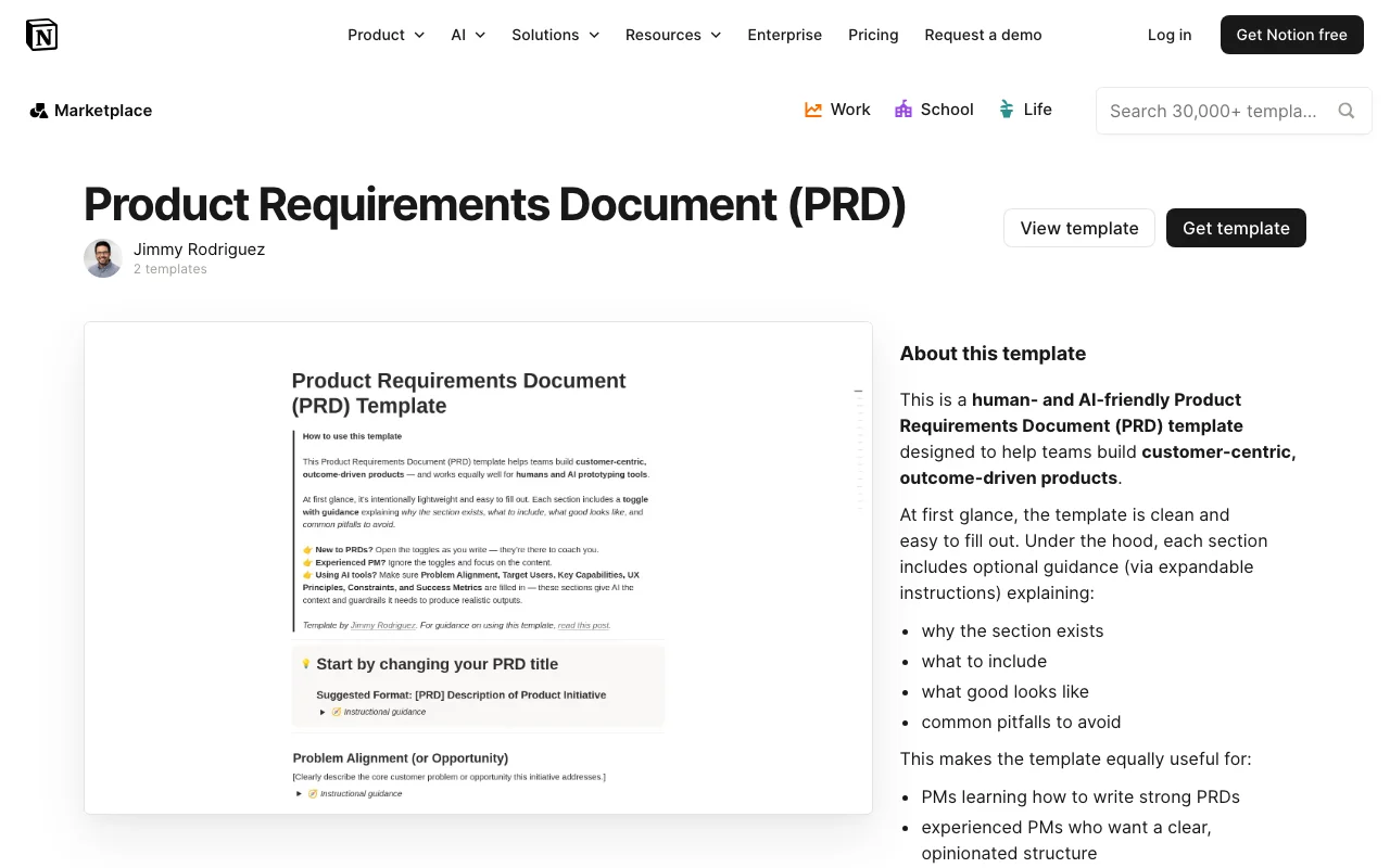 Product Requirements Document (PRD) preview