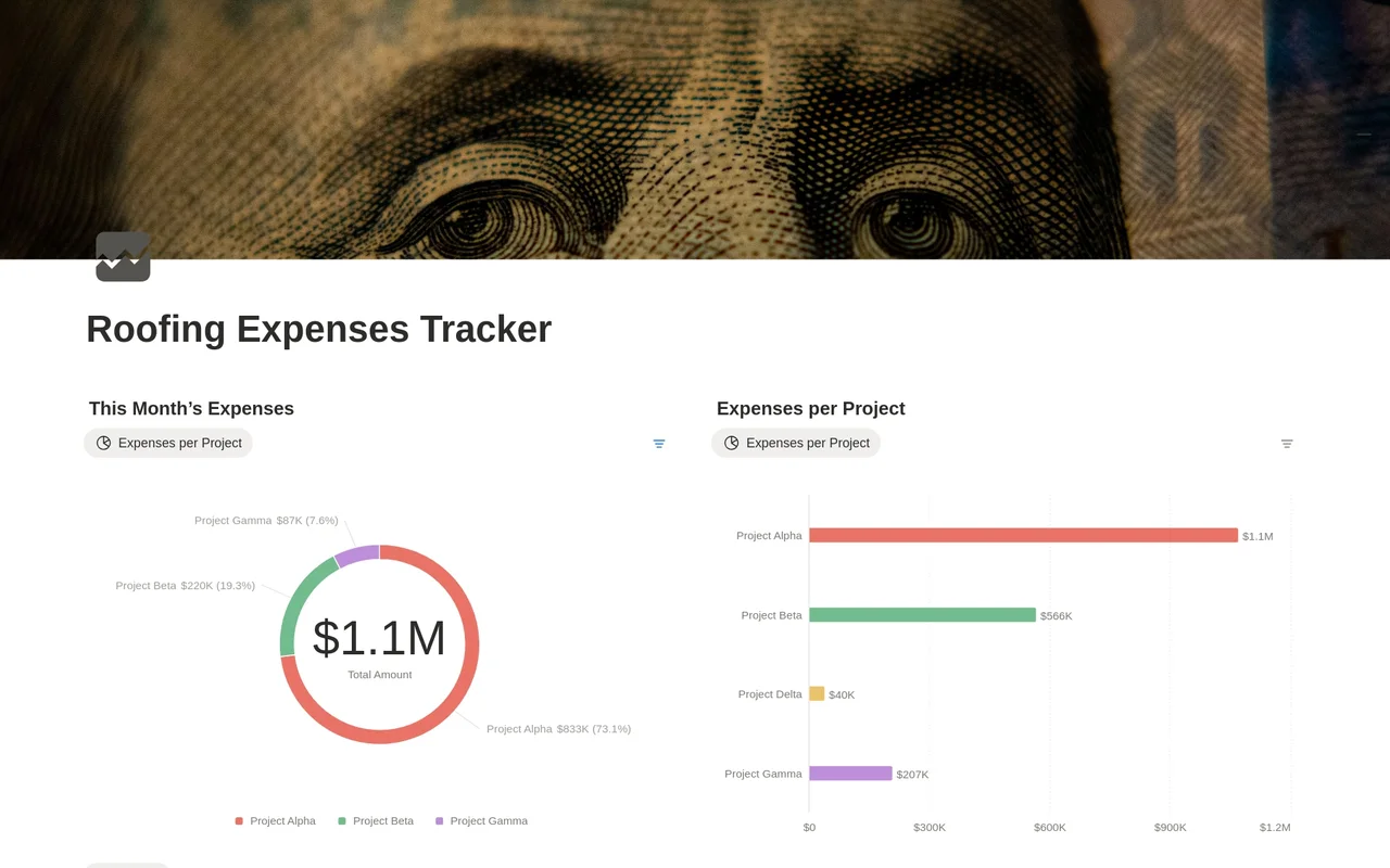 Roofing Expenses Tracker preview