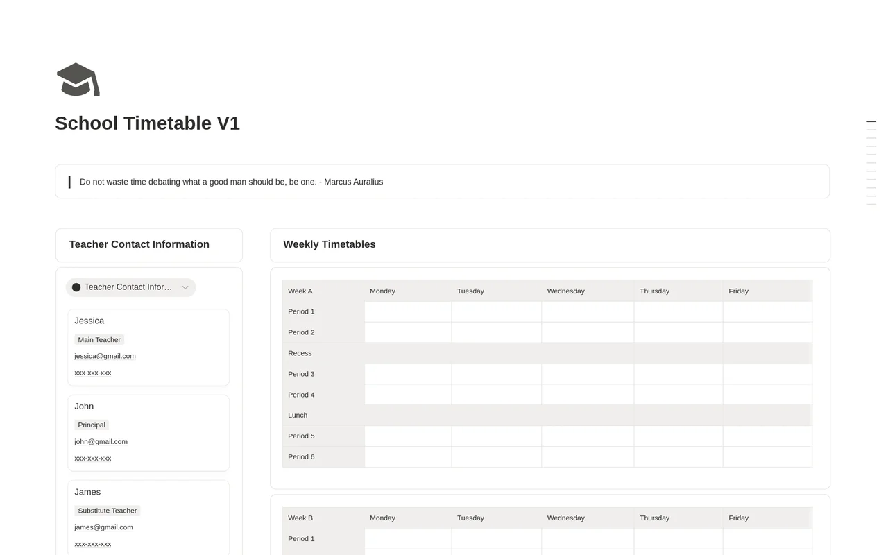 School Timetable V1 preview