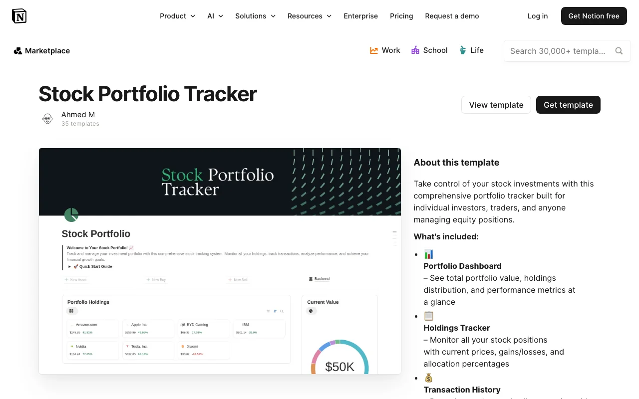 Stock Portfolio Tracker preview