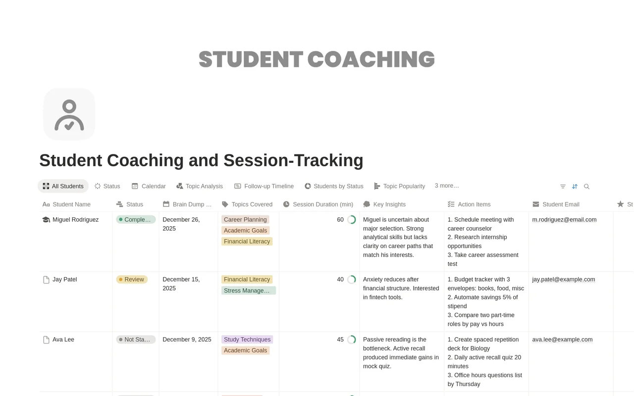 Student Coaching and Session-Tracking preview