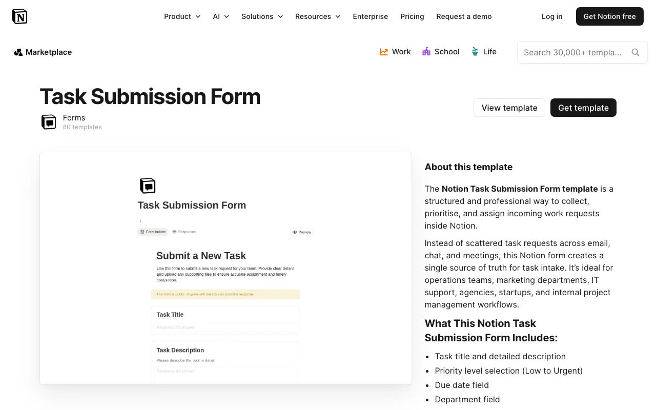Task Submission Form preview