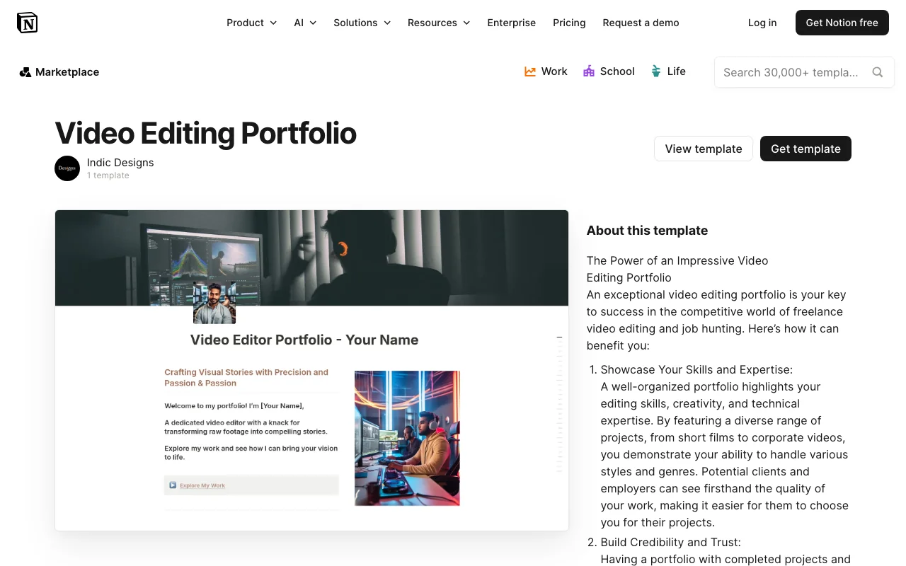 Video Editing Portfolio preview