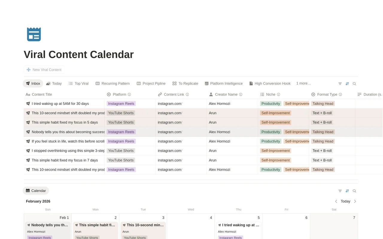 Viral Content Intelligence Dashboard for Creators preview