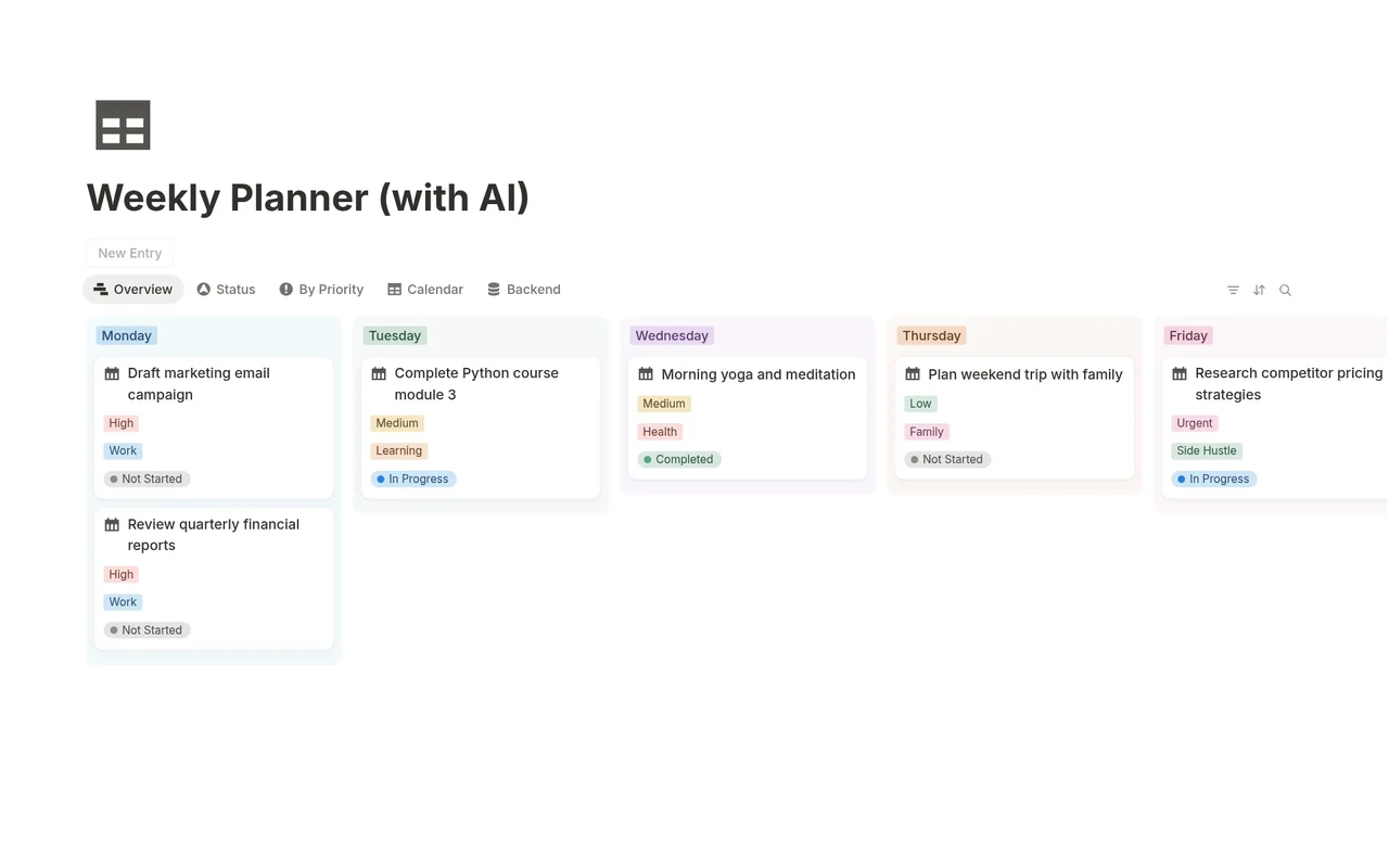 Weekly Planner (with AI) preview