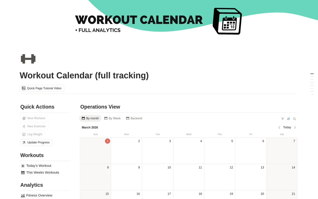 Workout Calendar preview