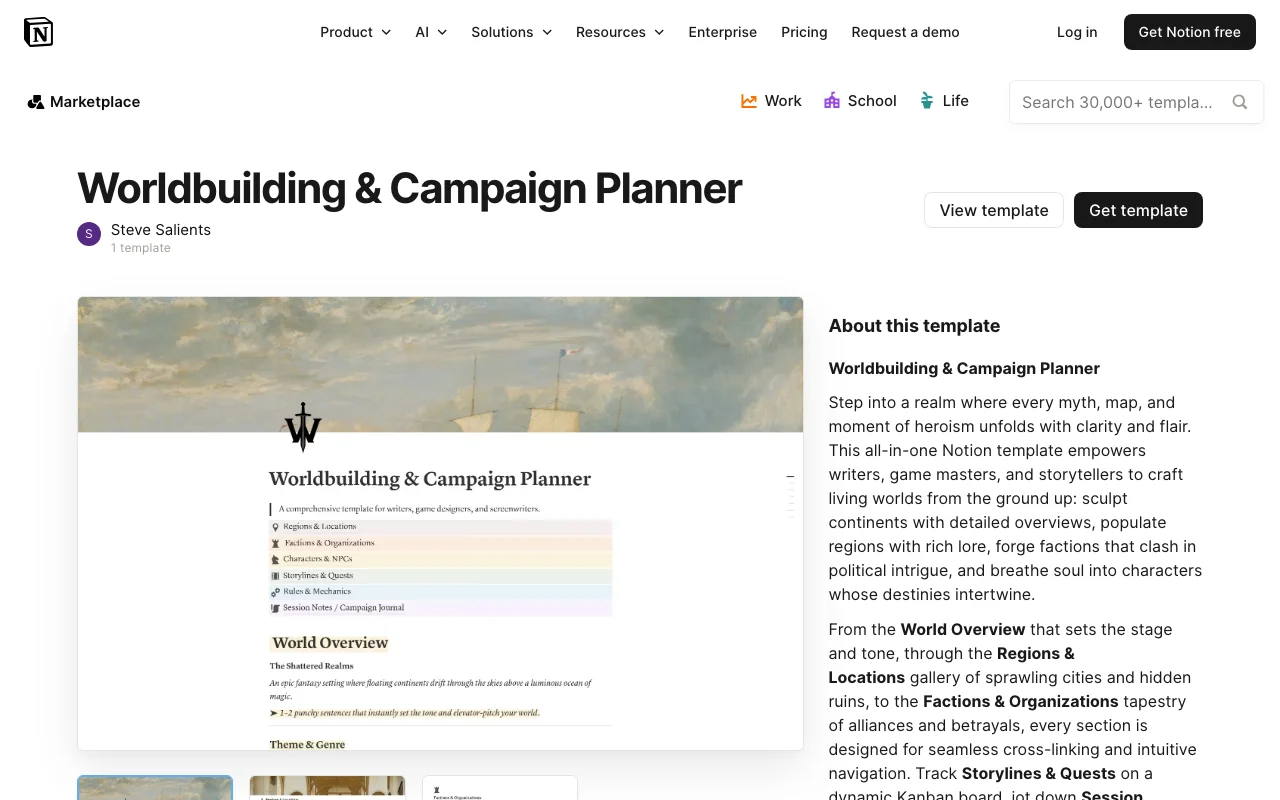 Worldbuilding & Campaign Planner preview
